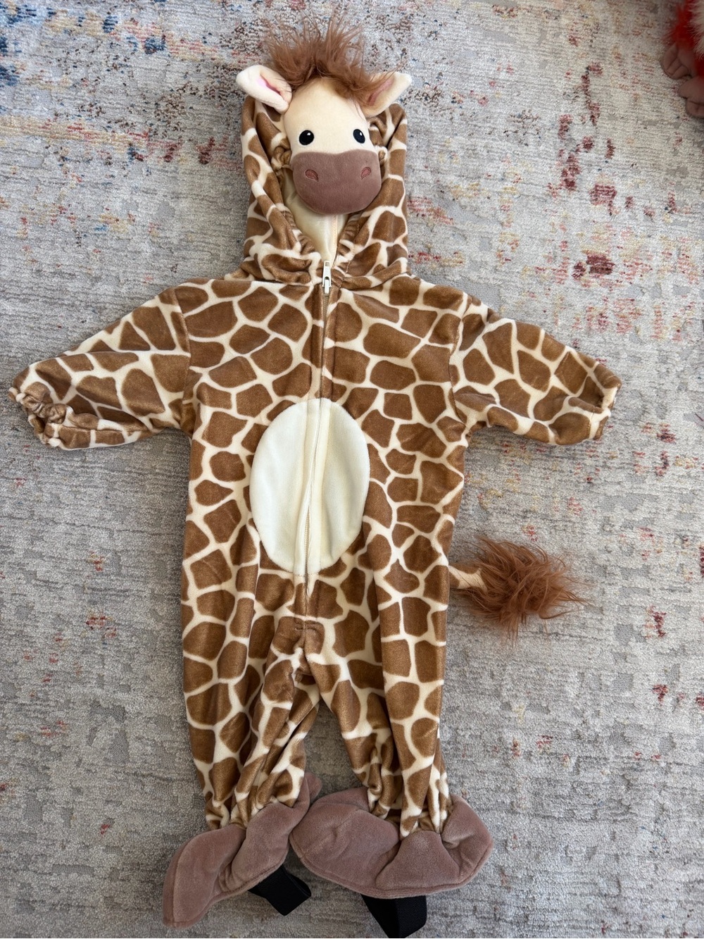 Miniwear Baby Giraffe Halloween Costume 0-3M Plush Hooded Romper